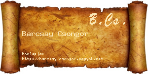 Barcsay Csongor névjegykártya